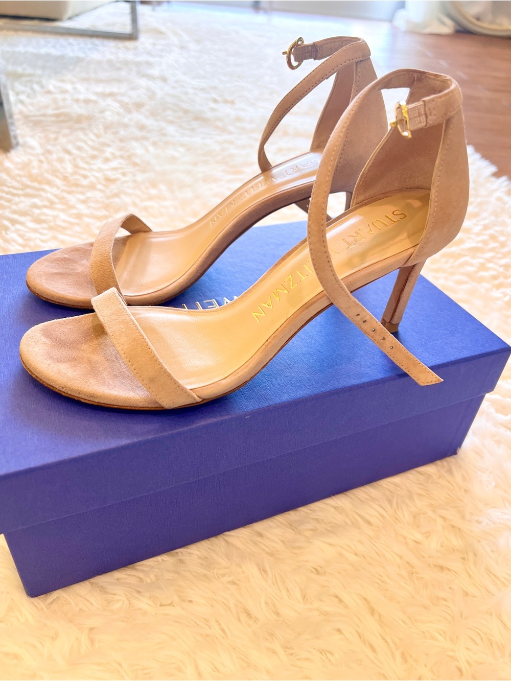 Stuart Weitzman Suede Ankle-Strap Sandals